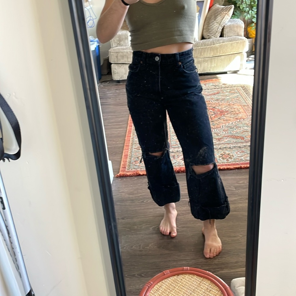 Zara Straight Leg Black Jeans